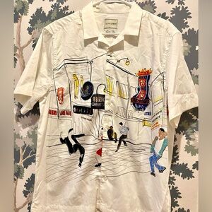 Stitch Note White Casual Button Down Shirt men’s size large